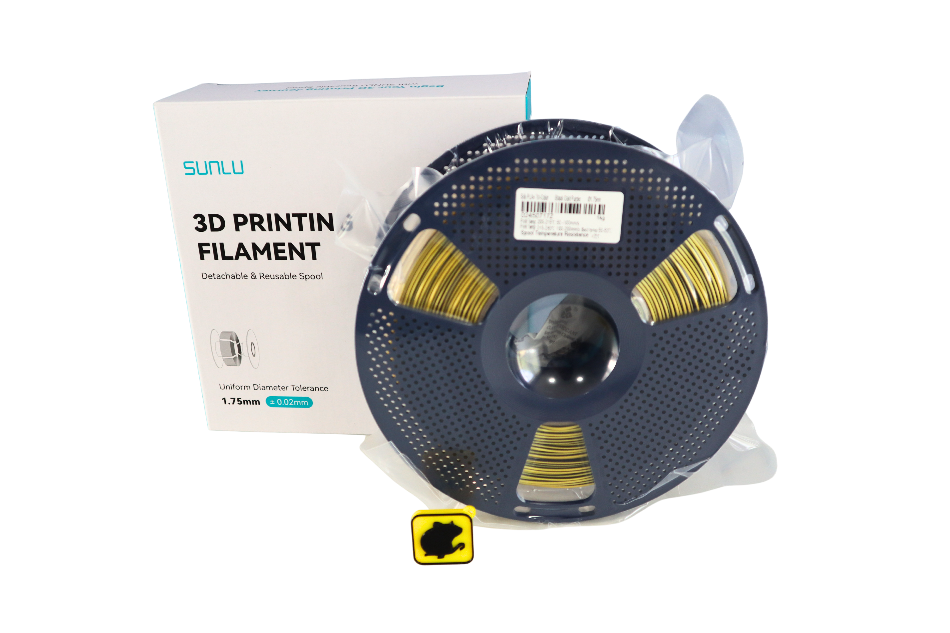 Silk PLA+ Tri-Color Negro, Oro y Púrpura  1.75 mm